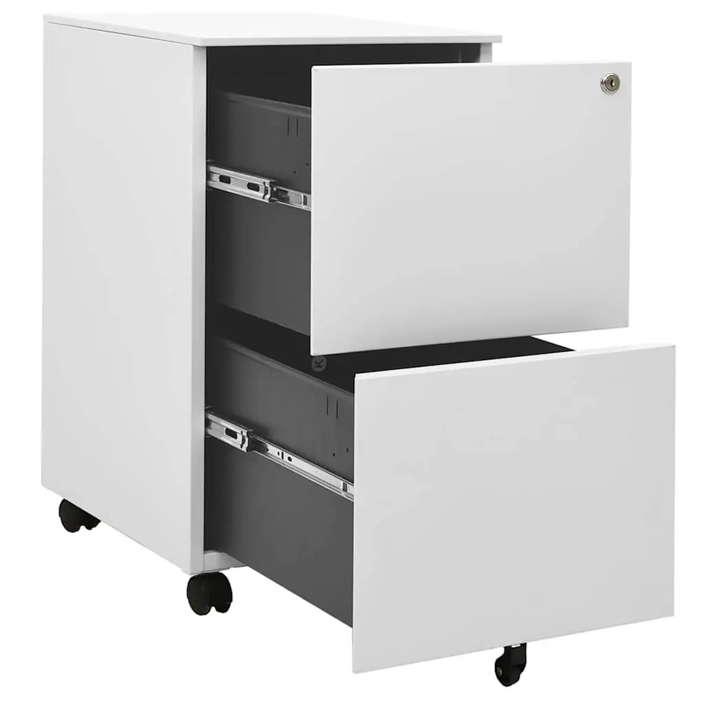 Steel Mobile Filing Cabinet Grey Two Drawer Compact Office Organizer