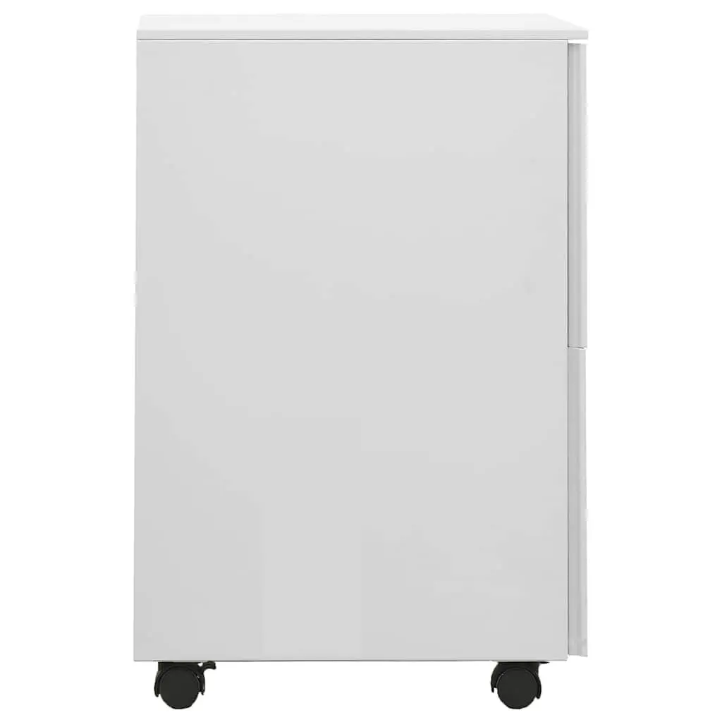Steel Mobile Filing Cabinet Grey Two Drawer Compact Office Organizer