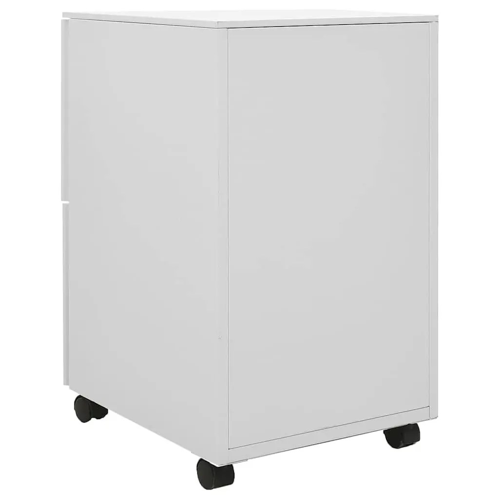 Steel Mobile Filing Cabinet Grey Two Drawer Compact Office Organizer