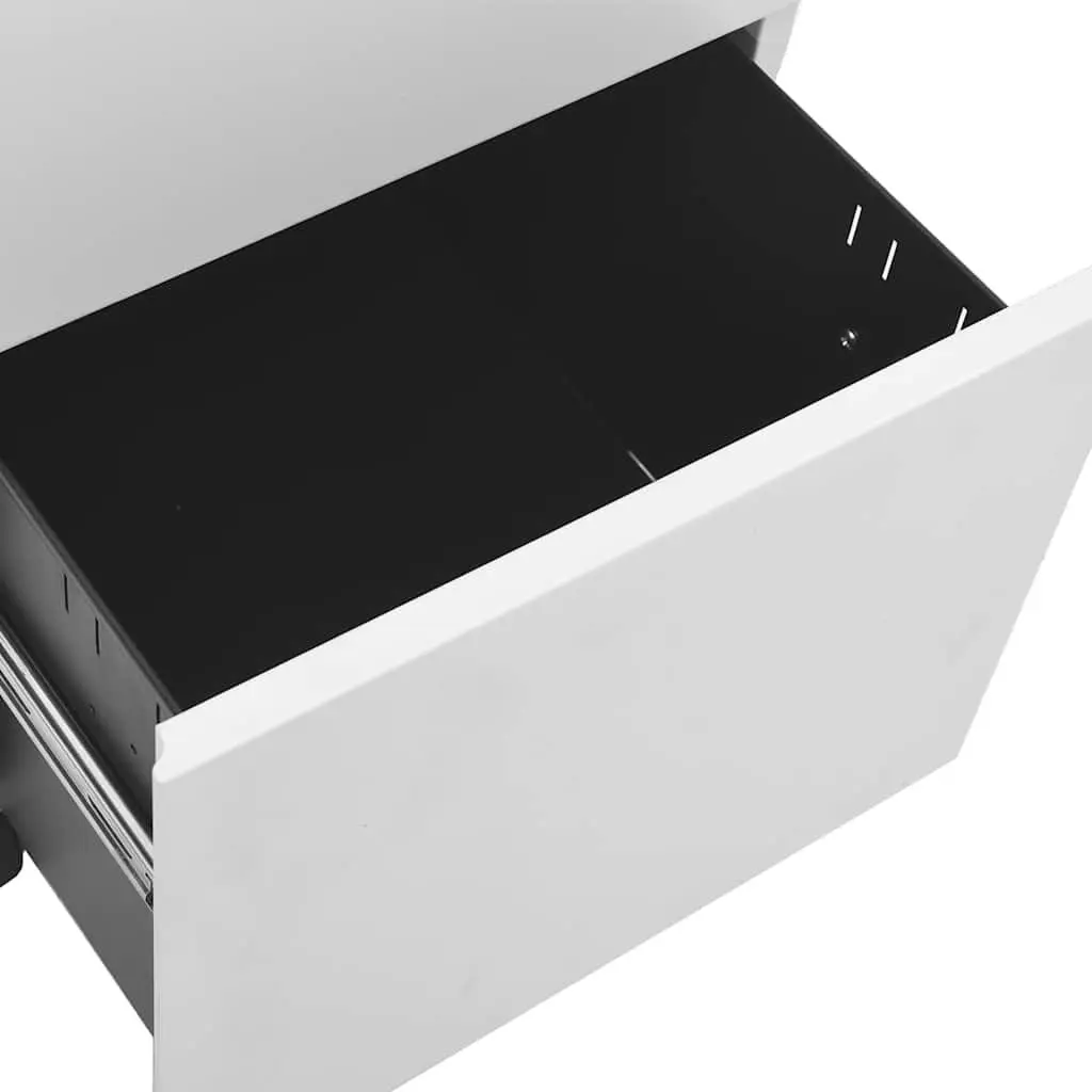 Steel Mobile Filing Cabinet Grey Two Drawer Compact Office Organizer