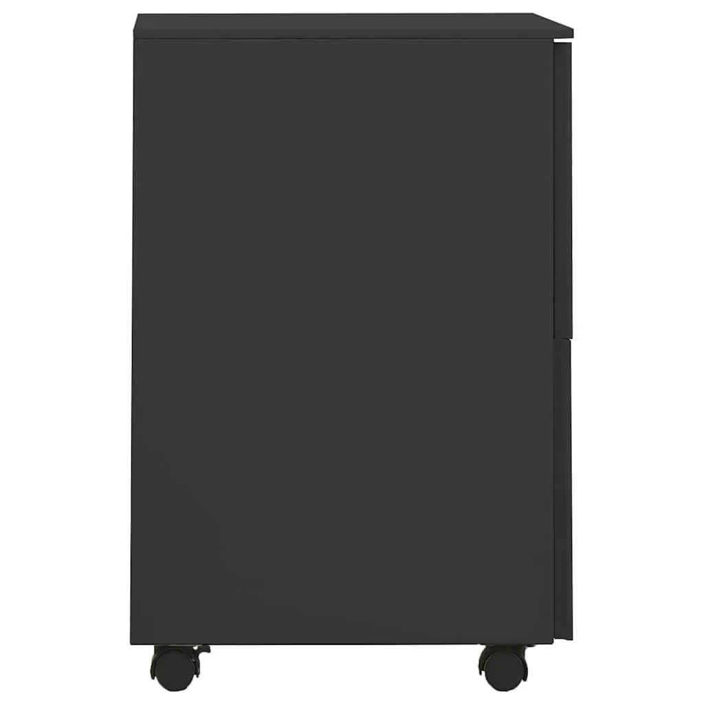 Anthracite Steel Mobile Filing Cabinet with 2 Drawers