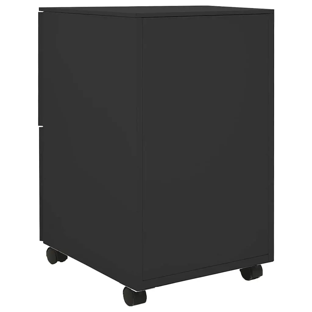 Anthracite Steel Mobile Filing Cabinet with 2 Drawers