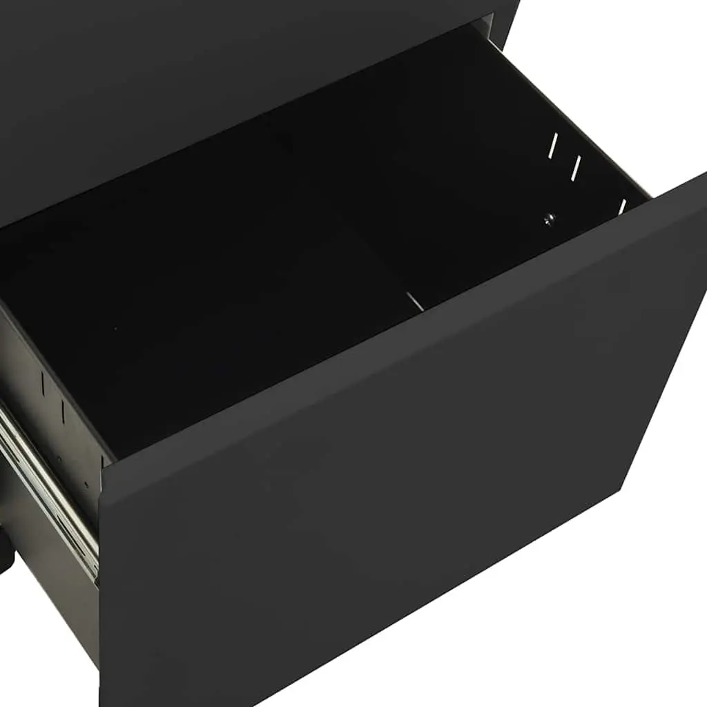 Anthracite Steel Mobile Filing Cabinet with 2 Drawers