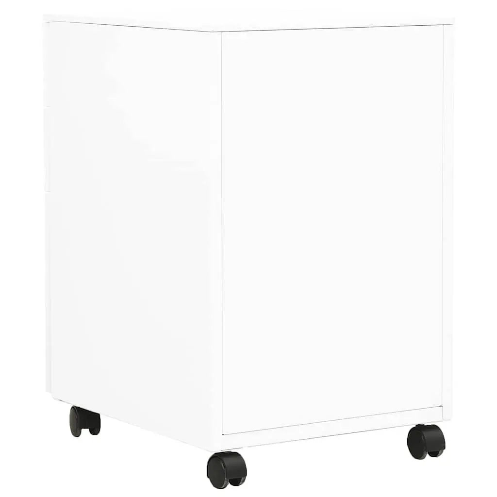 3 Drawer White Mobile File Cabinet for Organized Offices