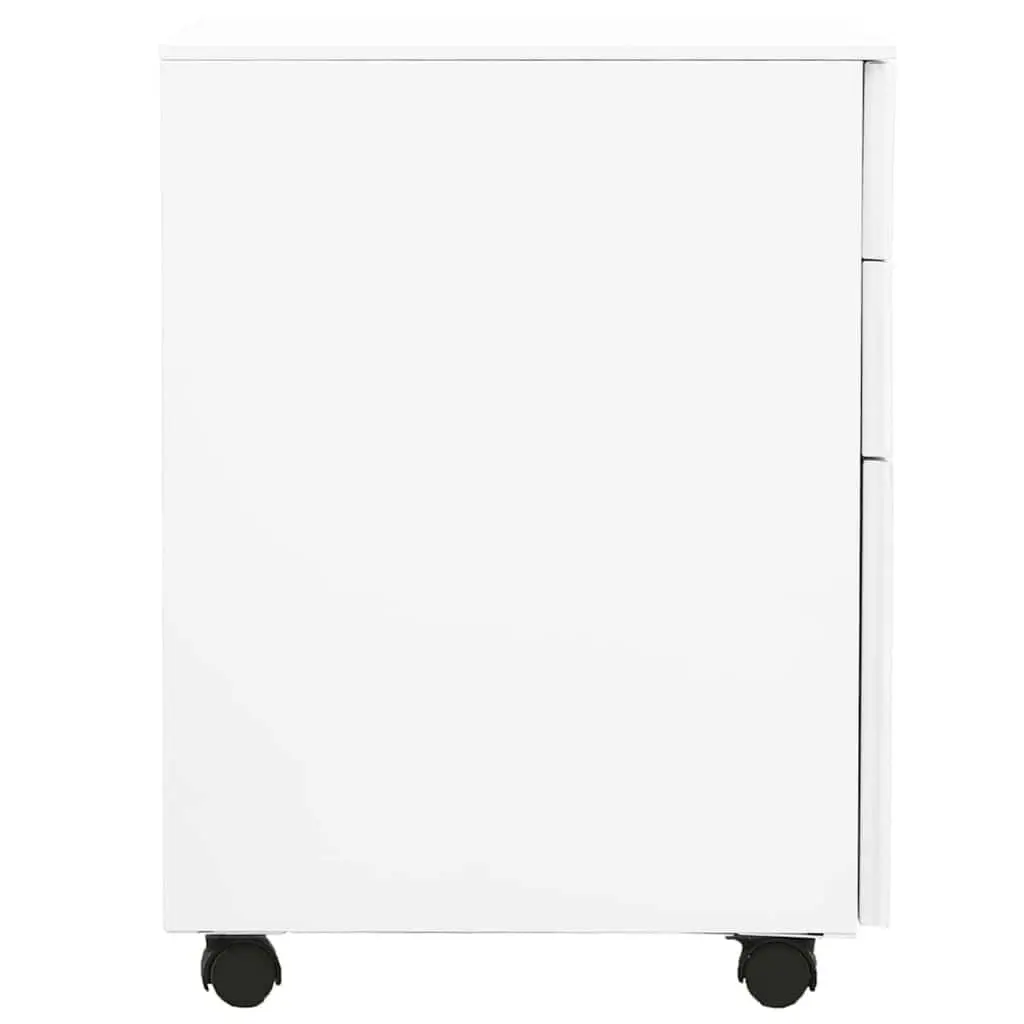 3 Drawer White Mobile File Cabinet for Organized Offices