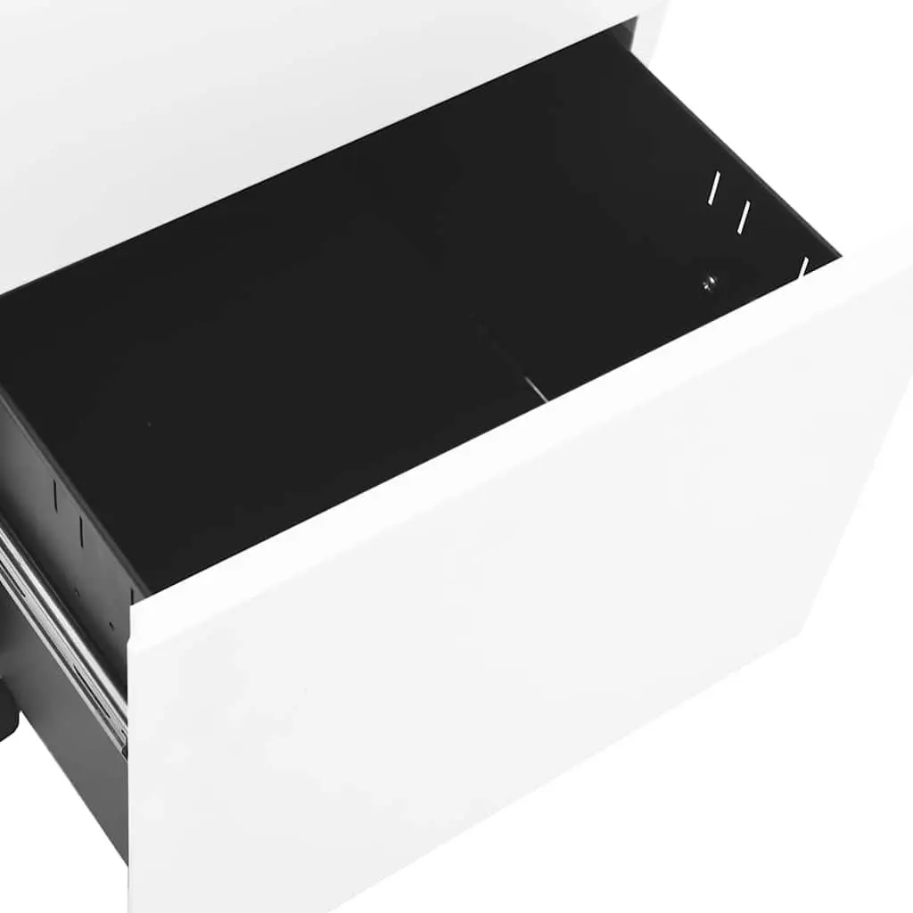 3 Drawer White Mobile File Cabinet for Organized Offices