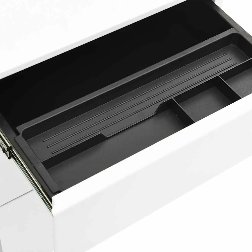3 Drawer White Mobile File Cabinet for Organized Offices