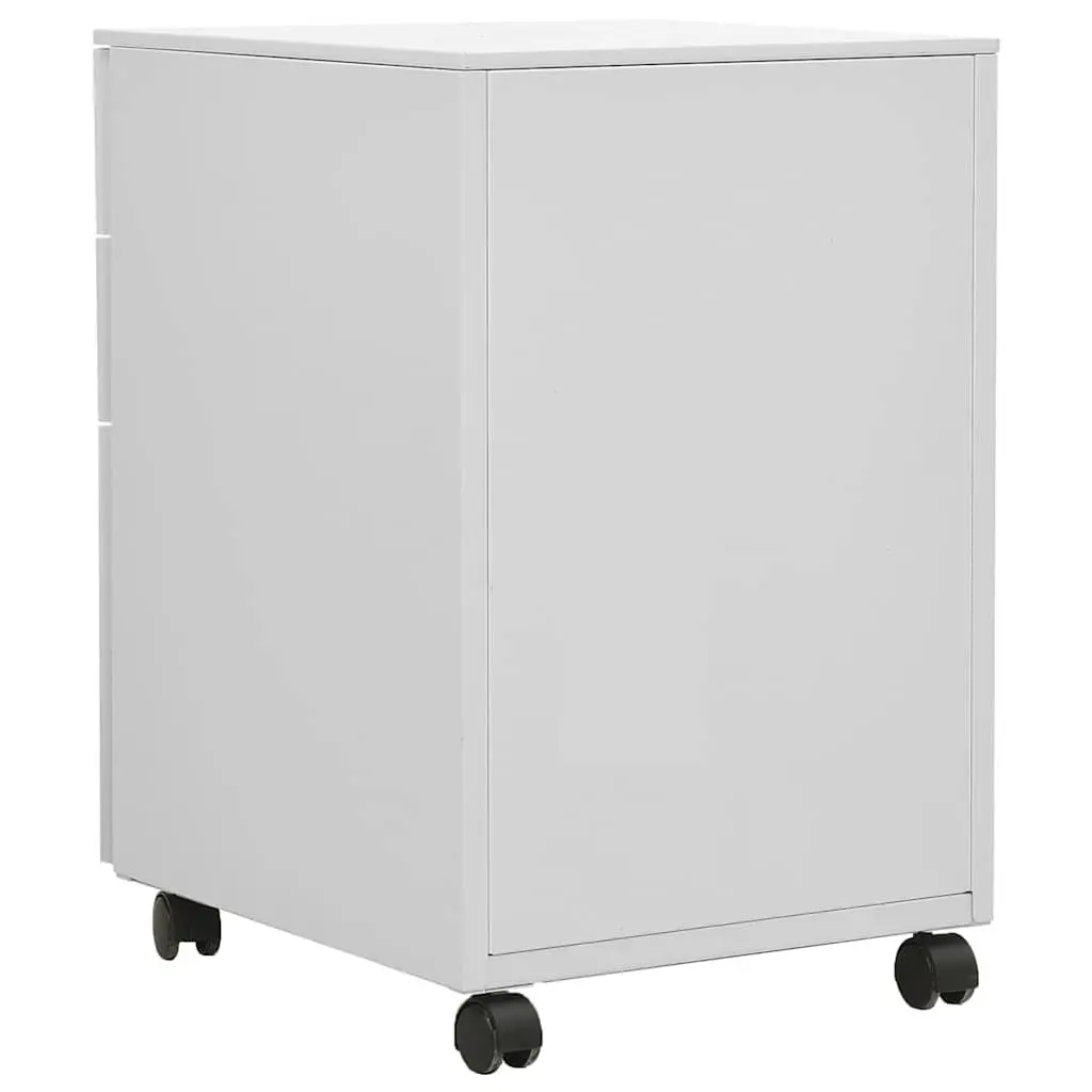Mobile Filing Cabinet Grey 39x45x60cm Steel 3 Drawer Office Storage