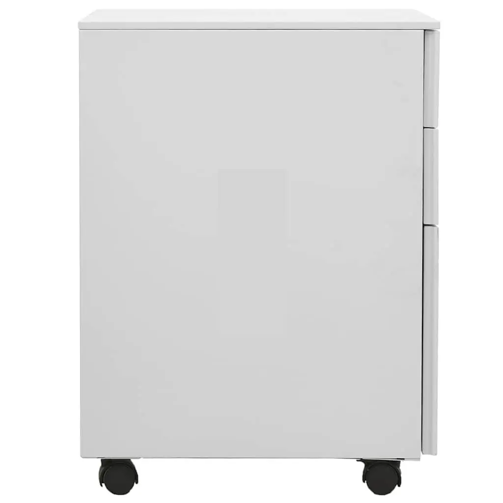 Mobile Filing Cabinet Grey 39x45x60cm Steel 3 Drawer Office Storage
