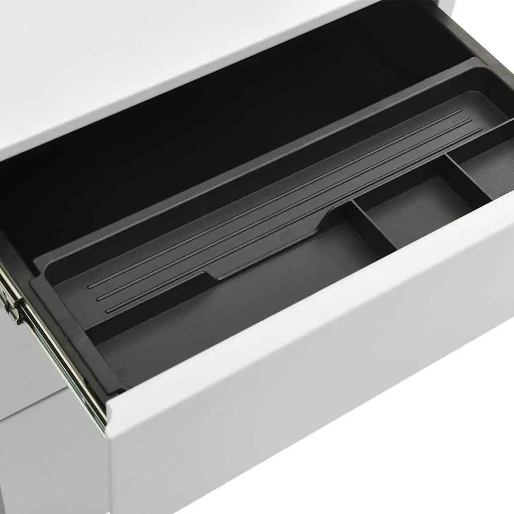 Mobile Filing Cabinet Grey 39x45x60cm Steel 3 Drawer Office Storage