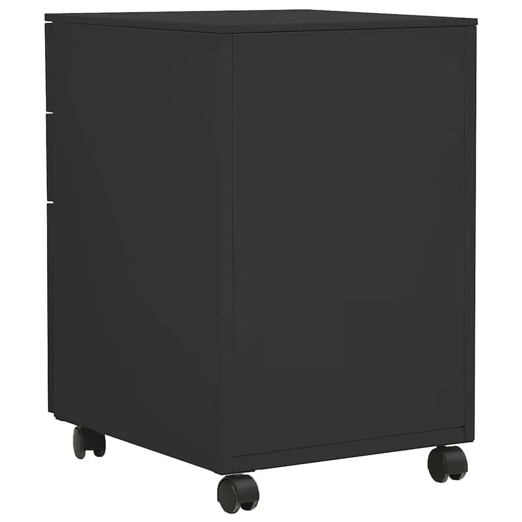 Mobile Filing Cabinet Steel 3 Drawer Anthracite Office Storage