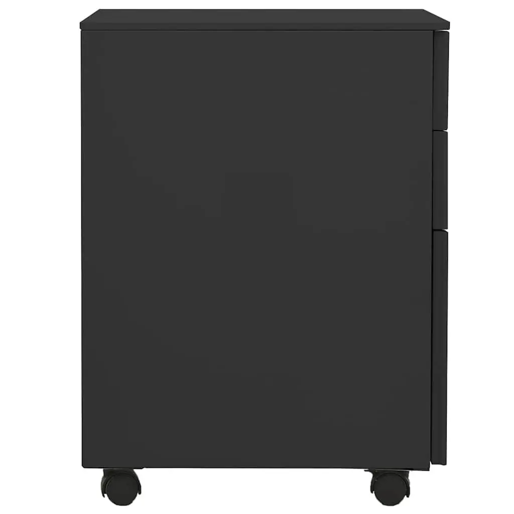 Mobile Filing Cabinet Steel 3 Drawer Anthracite Office Storage