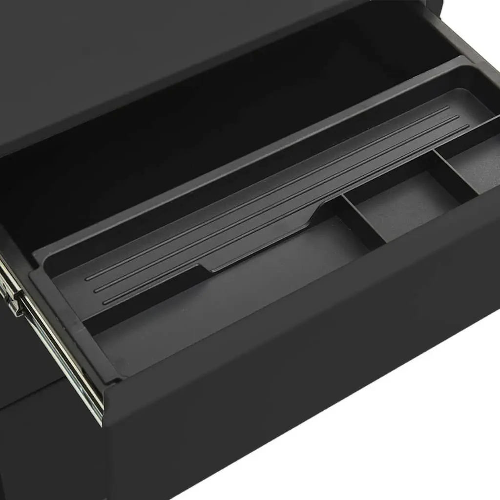 Mobile Filing Cabinet Steel 3 Drawer Anthracite Office Storage