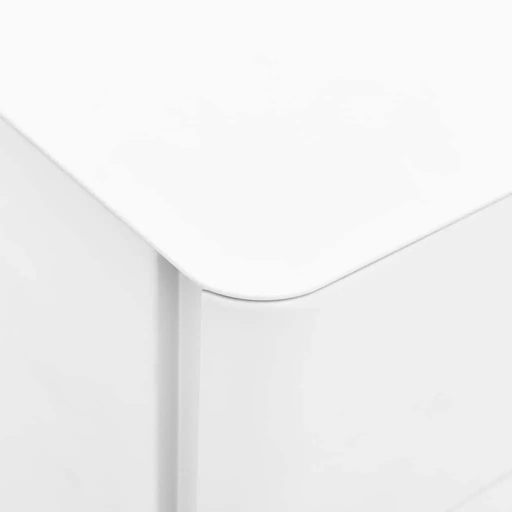 Mobile File Cabinet White Steel 3 Drawer Office Storage with Lock