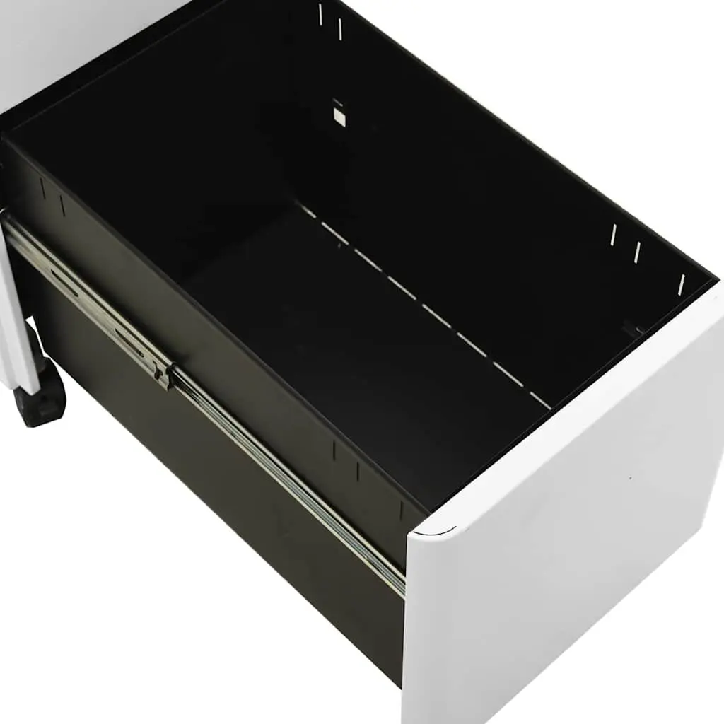 Steel Mobile File Cabinet with 3 Drawers in Grey