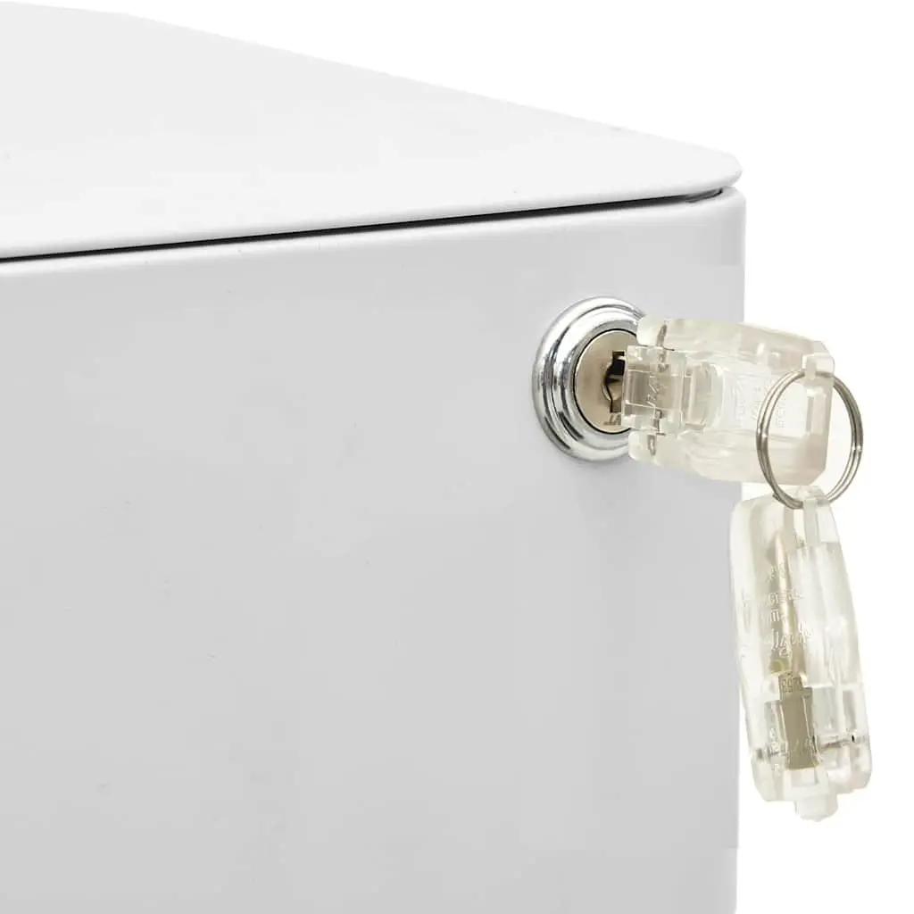 Steel Mobile File Cabinet with 3 Drawers in Grey