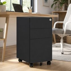 Anthracite Mobile File Cabinet with 3 Drawers
