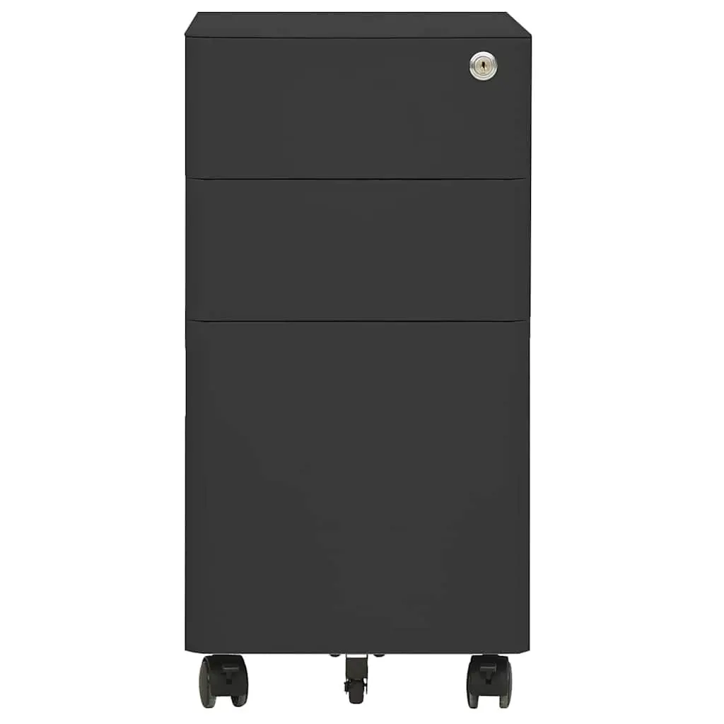 Anthracite Mobile File Cabinet with 3 Drawers