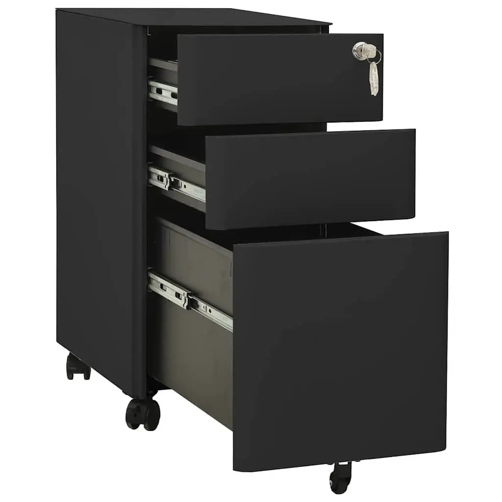Anthracite Mobile File Cabinet with 3 Drawers