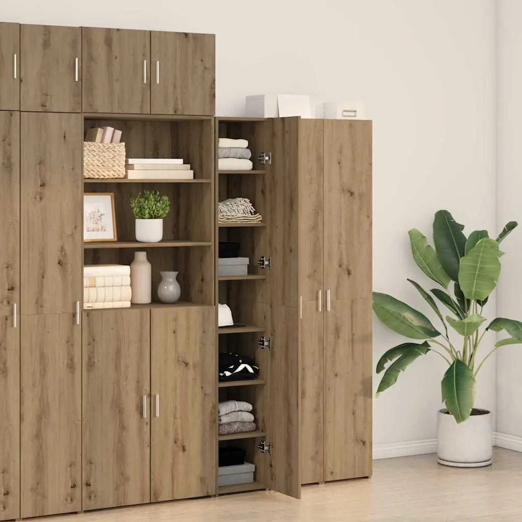 Brown Engineered Wood Highboard Storage Cabinet Sideboard Furniture Living Room