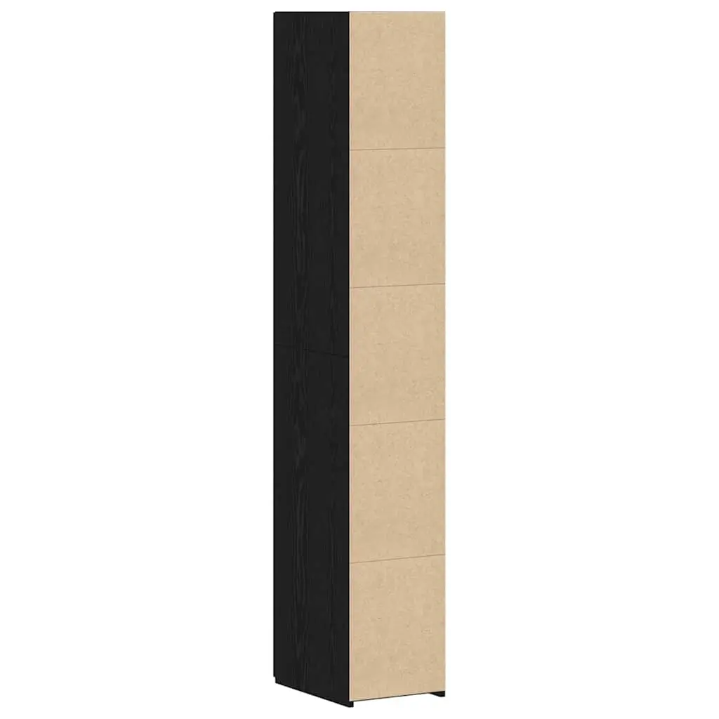 Black Oak Highboard Storage Cabinet for Living Spaces