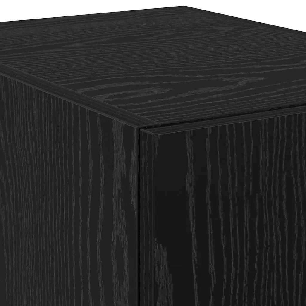 Black Oak Highboard Storage Cabinet for Living Spaces