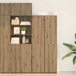Warm Brown Highboard Engineered Wood Cabinet 40 x 42.5 x 185 cm