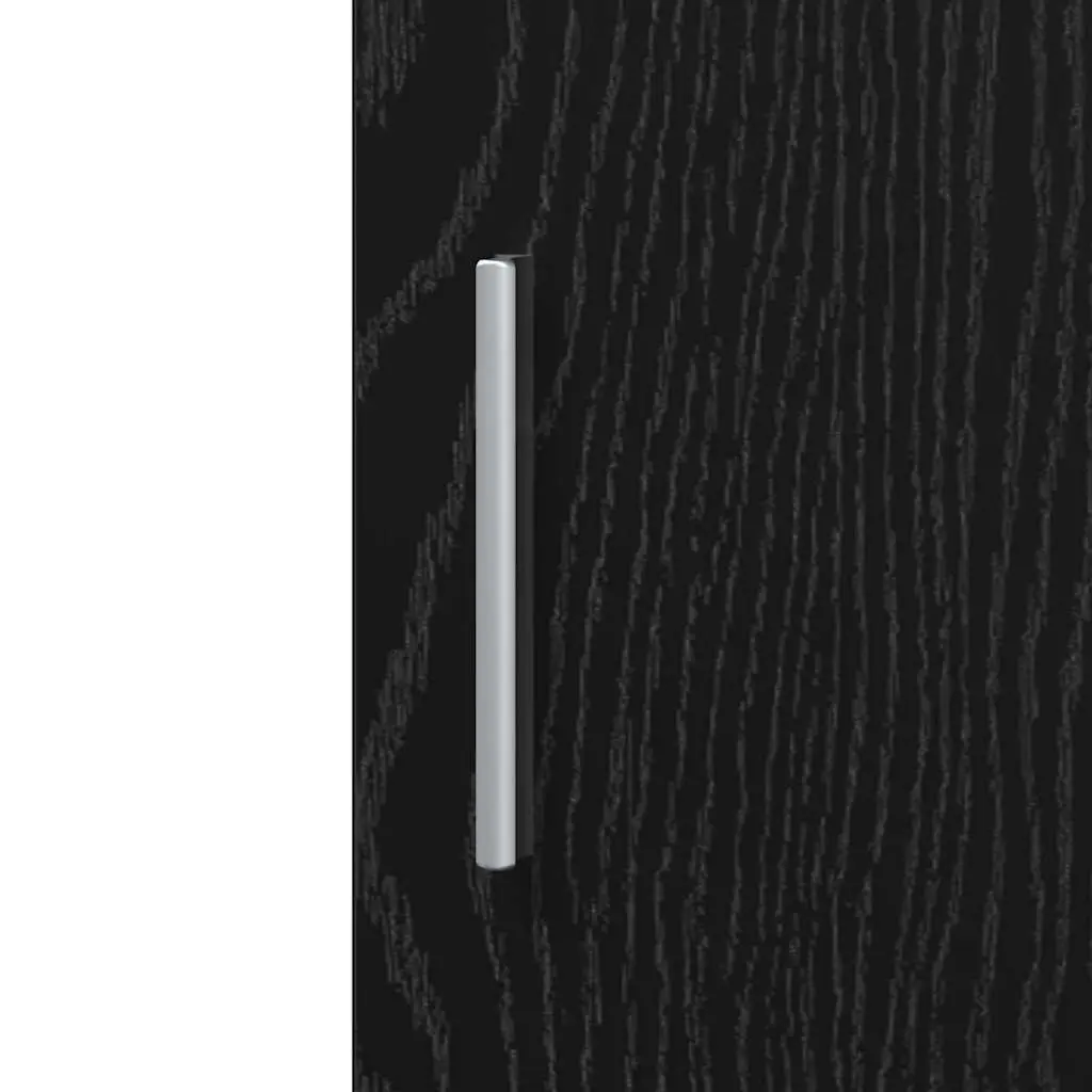 Engineered Wood Highboard Modern Black 40 x 42.5 x 185 cm Storage Cabinet