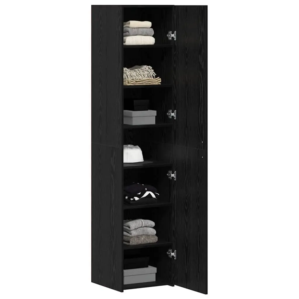 Engineered Wood Highboard Modern Black 40 x 42.5 x 185 cm Storage Cabinet