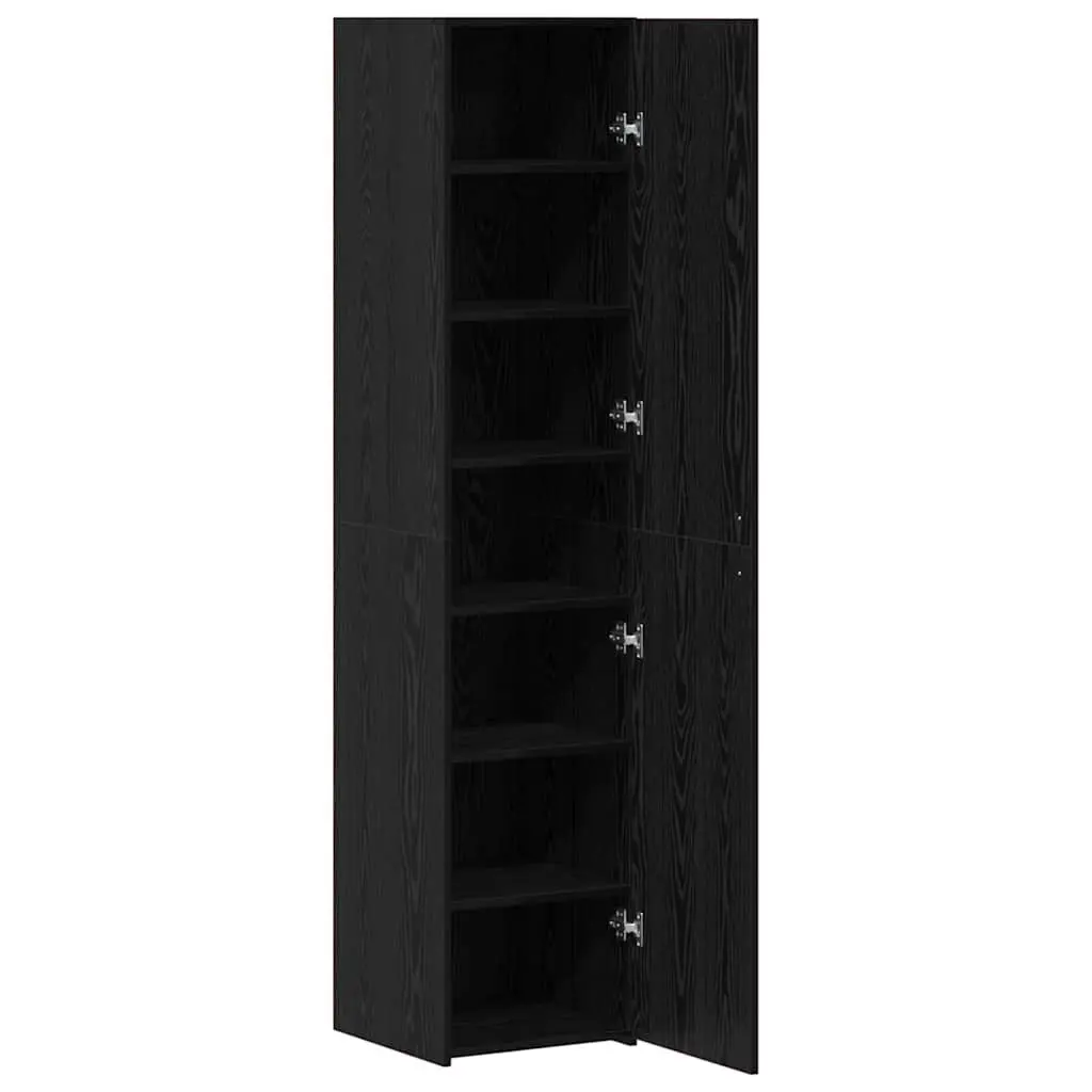 Engineered Wood Highboard Modern Black 40 x 42.5 x 185 cm Storage Cabinet