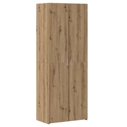 Warm Brown Engineered Wood Highboard Storage Cabinet