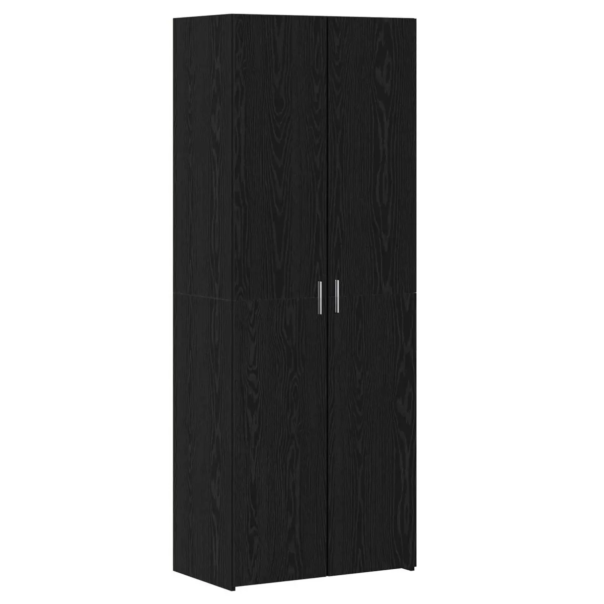 Black Engineered Wood Highboard Storage Cabinet Modern Minimalist 70 x 42.5 x 185 cm