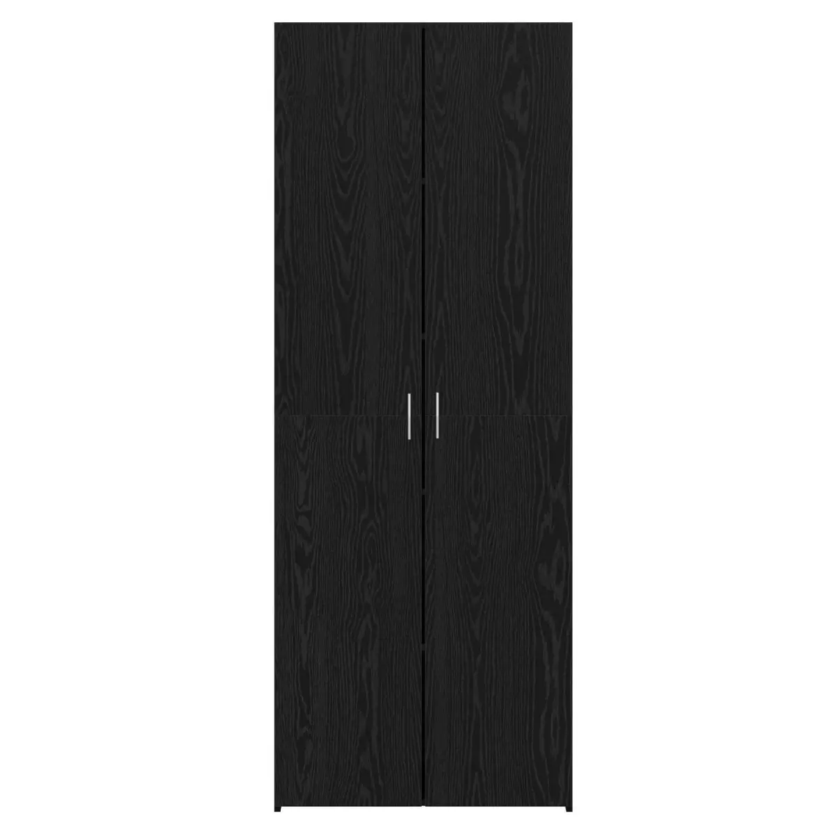 Black Engineered Wood Highboard Storage Cabinet Modern Minimalist 70 x 42.5 x 185 cm