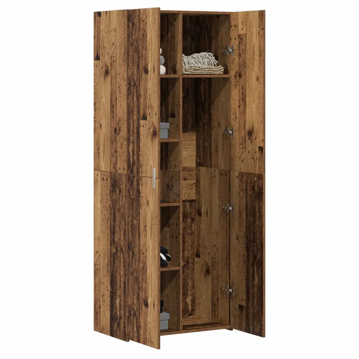 Wooden Buffet Sideboard Cabinet Rustic Brown Natural Wood 70 x 42.5 x 185 cm