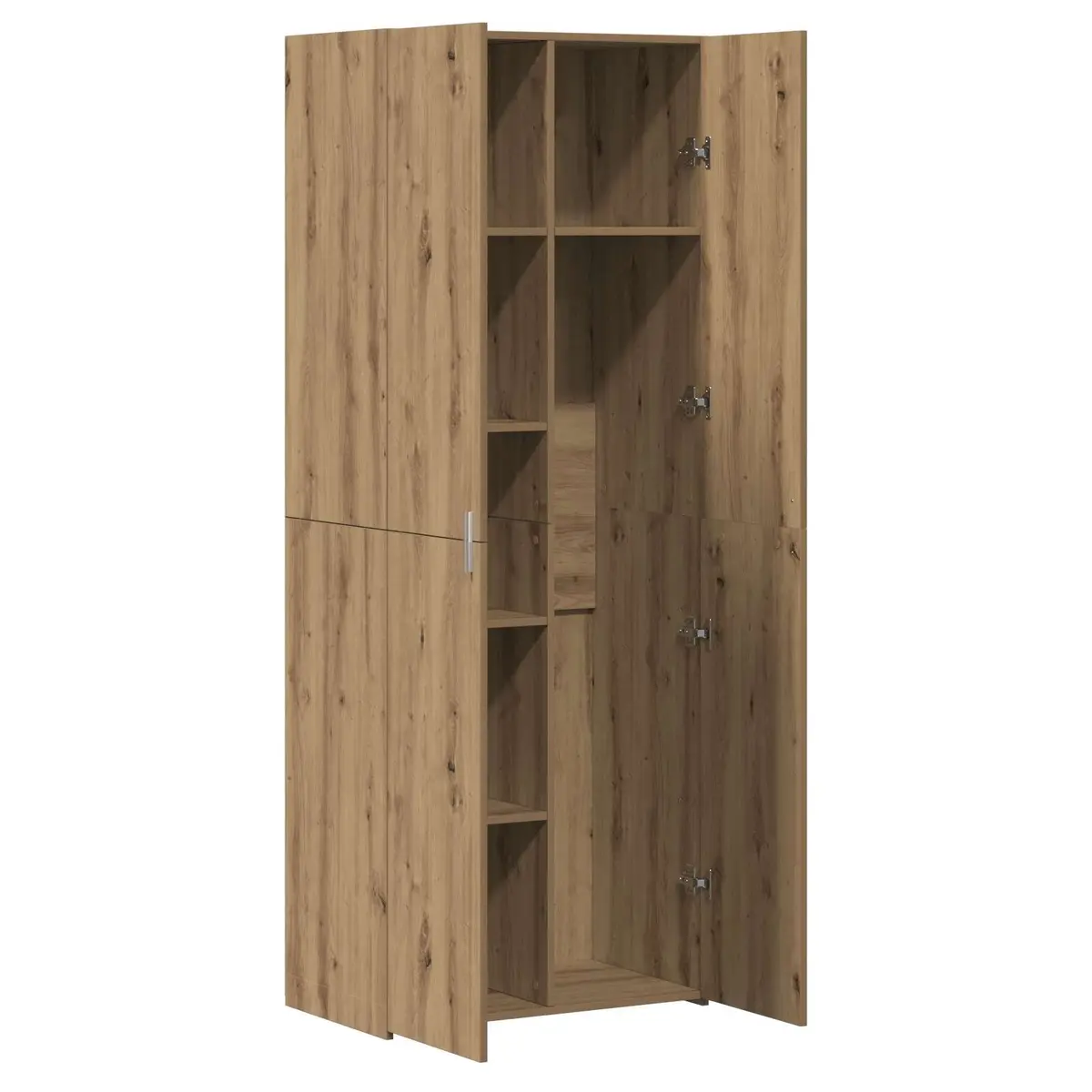 Highboard Buffet Cabinet Sideboard 70 x 42.5 x 185 cm Rustic Oak Dining Storage