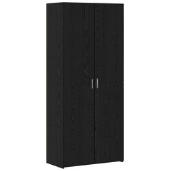 Black Oak Highboard Storage Cabinet for Living Spaces