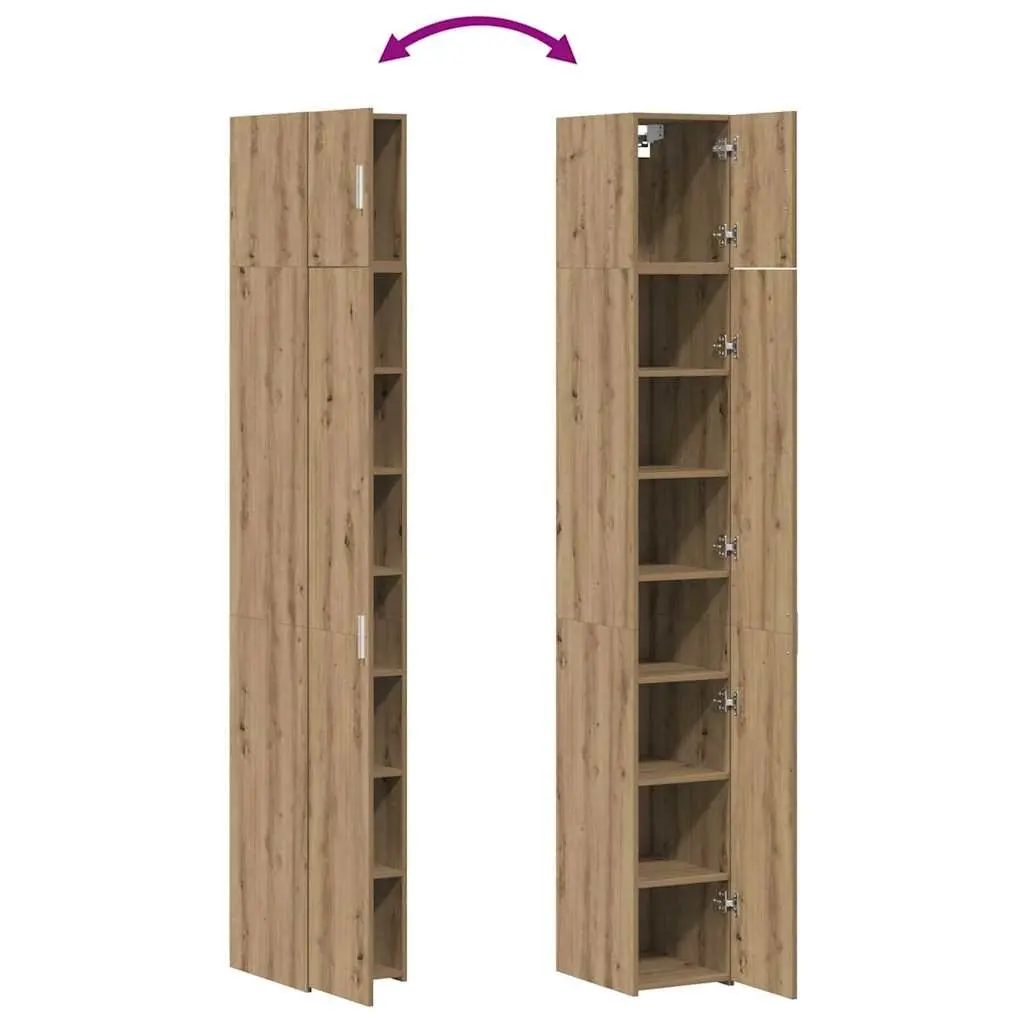 2-Piece Storage Cabinet with Adjustable Shelves Doors Brown Sideboard Furniture