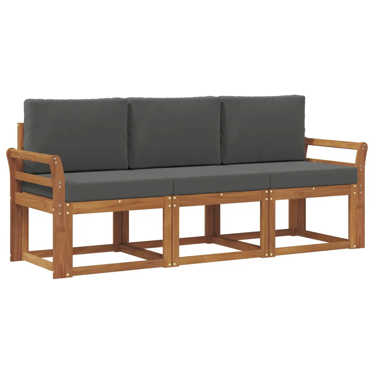 3-Piece Outdoor Sofa Set with Cushions for Gardens