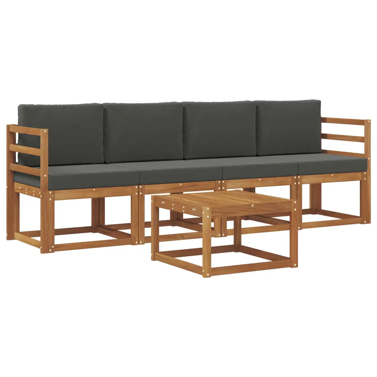 5-Piece Acacia Wood Outdoor Sofa Set for Garden
