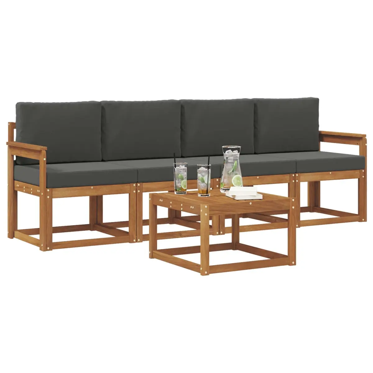 5-Piece Modular Outdoor Sofa Set with Cushions