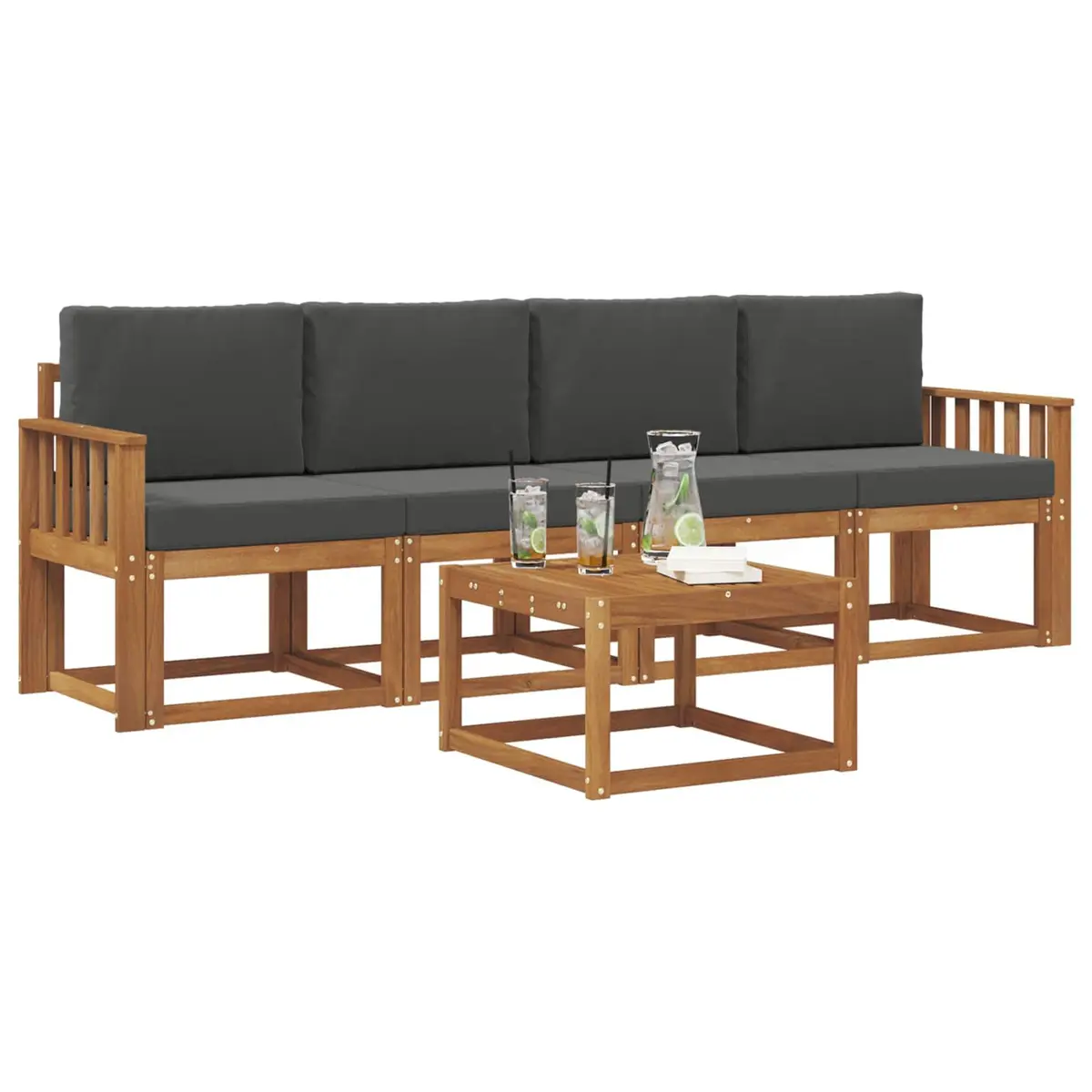 5-Piece Modular Outdoor Sofa Set with Cushions