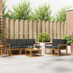 6 Piece Modular Outdoor Sofa Set with Cushions