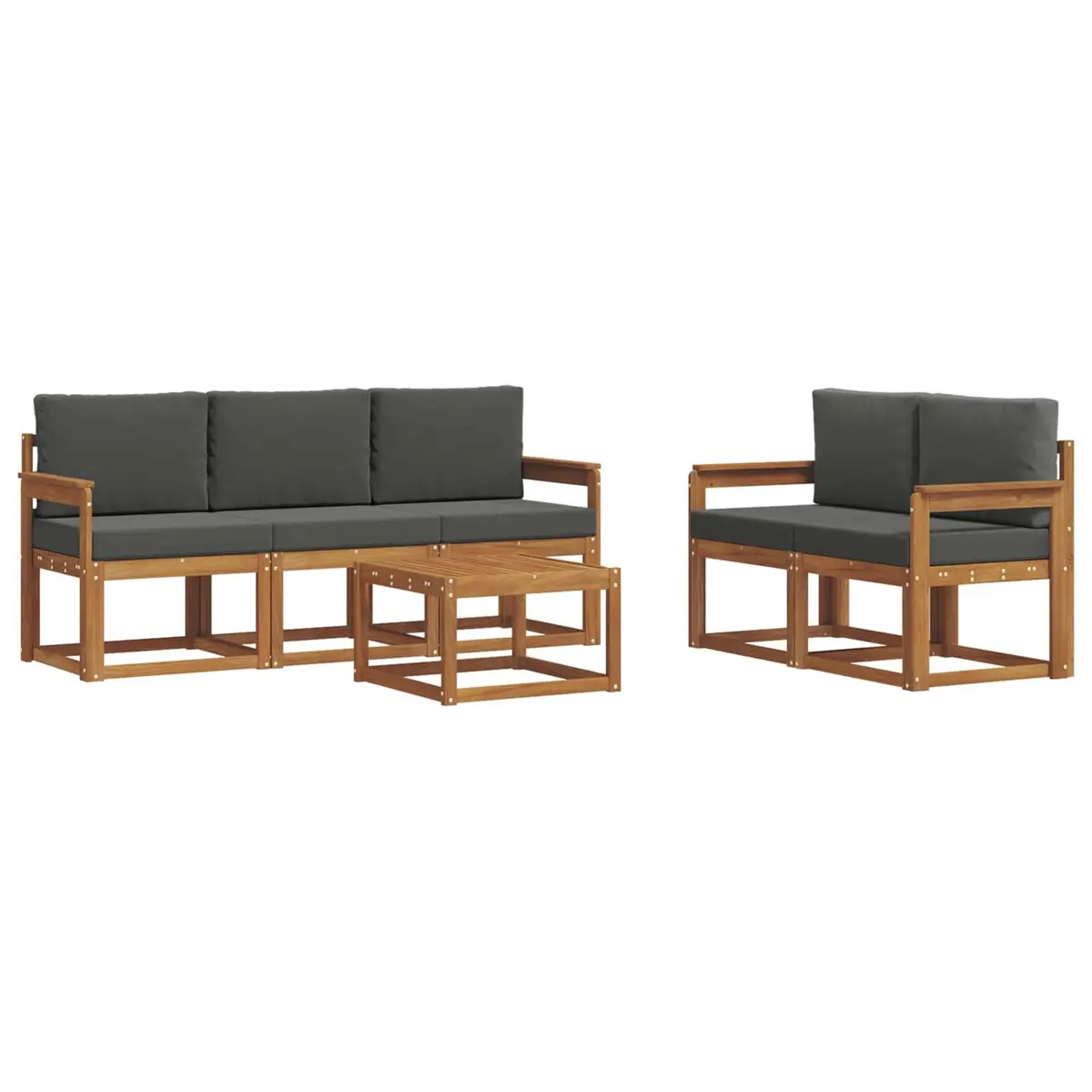 6 Piece Modular Outdoor Sofa Set with Cushions