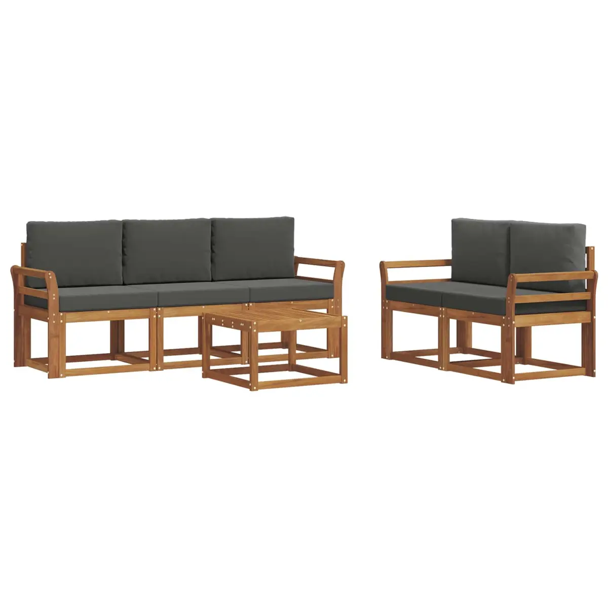 6-Piece Outdoor Sofa Set in Solid Acacia Wood