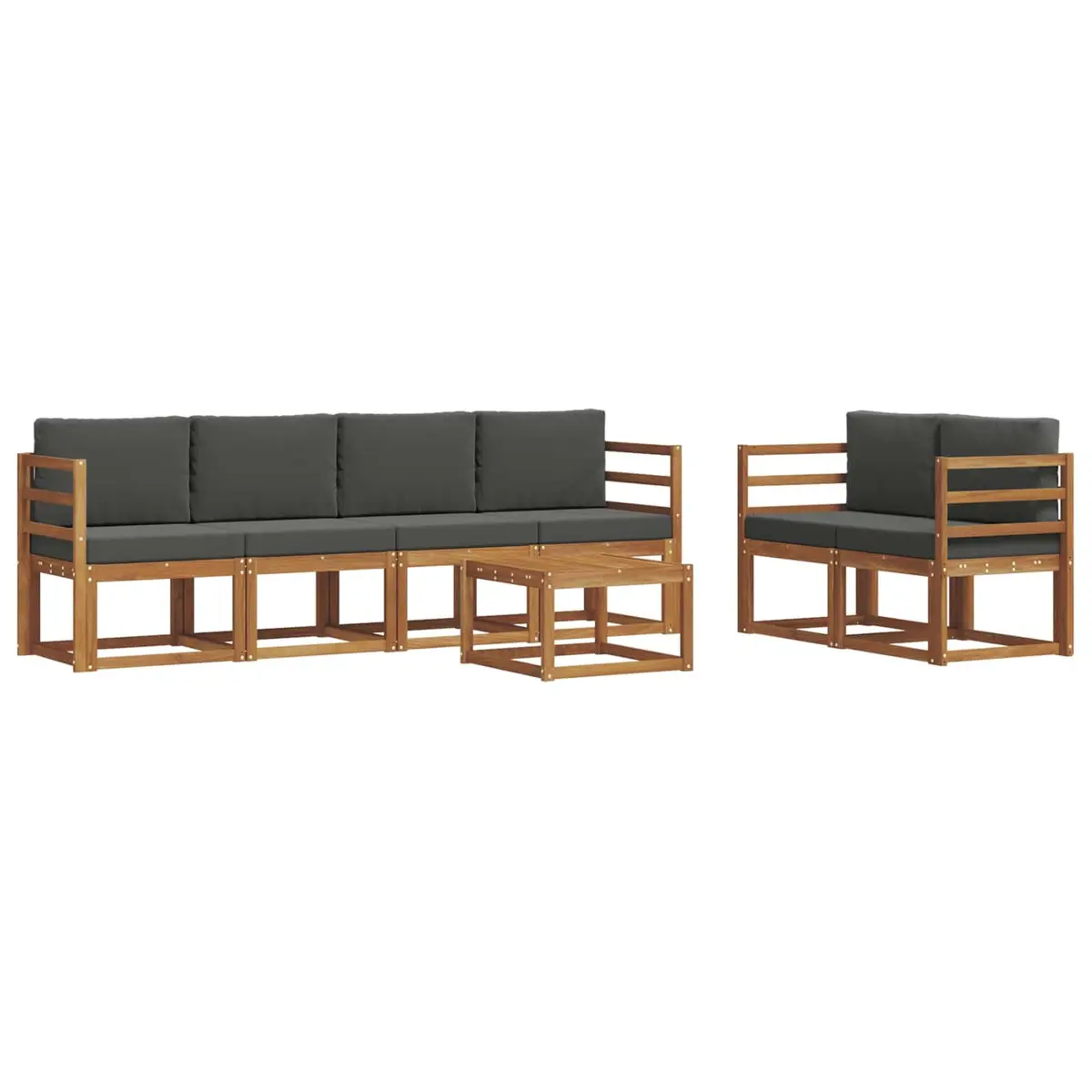 7-Piece Outdoor Sectional Sofa Set with Cushions
