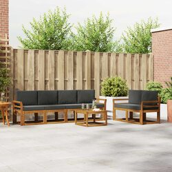 Comfortable 7-Piece Outdoor Sectional Sofa Set in Brown