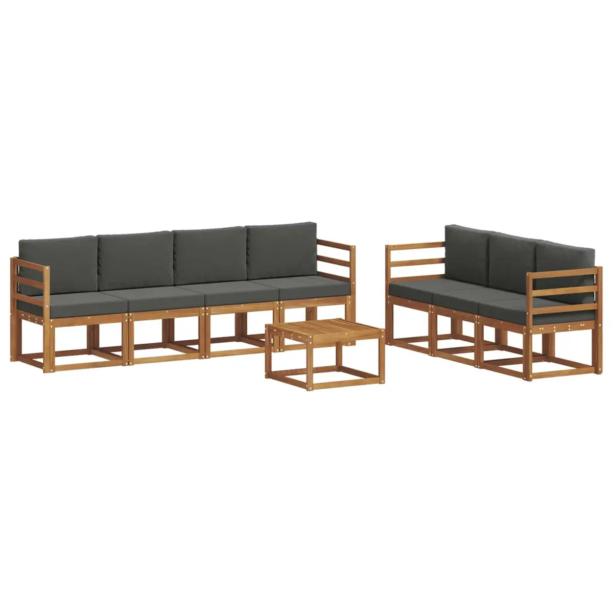 8-Piece Acacia Wood Outdoor Sofa Set with Cushions