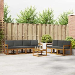 8-Piece Outdoor Sofa Set with Cushions in Brown