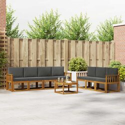 8-Piece Acacia Wood Outdoor Sofa Set with Cushions