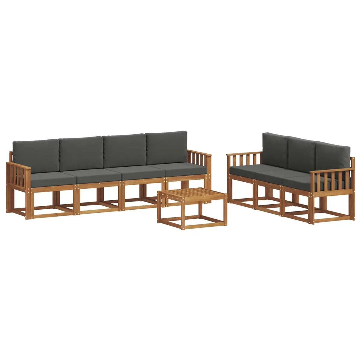 8-Piece Acacia Wood Outdoor Sofa Set with Cushions